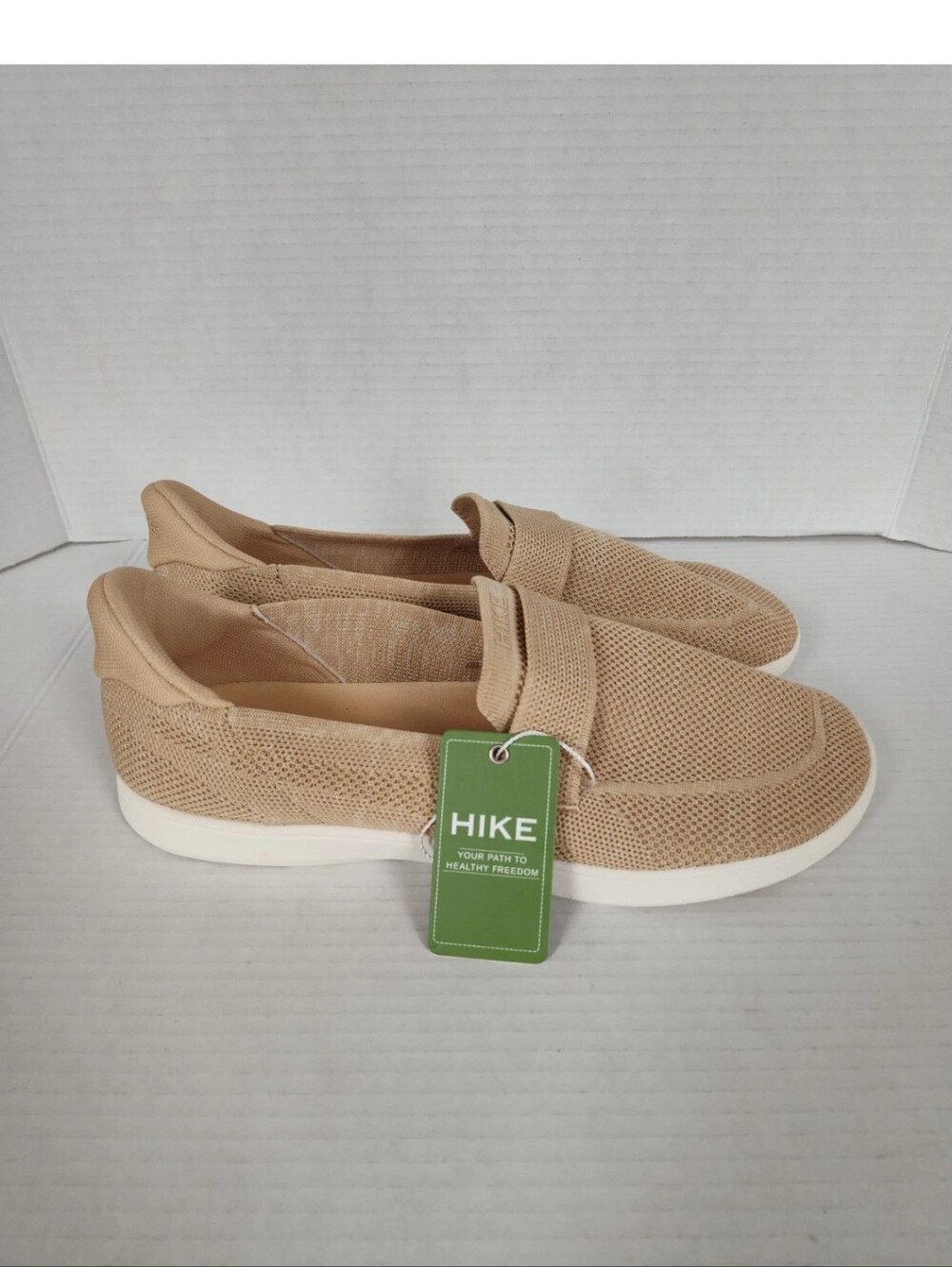 Hike Footwear Valenza Beige Knit Barefoot Slip On Shoes Women's 10.5 Comfort